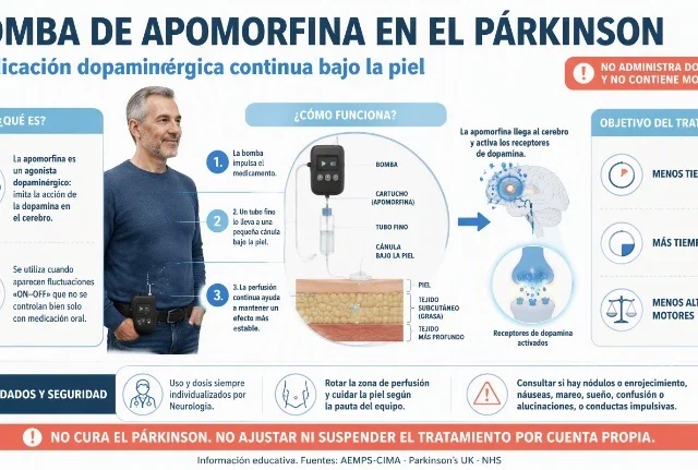 Nueva infografía informativa sobre la bomba de apomorfina en el Párkinson